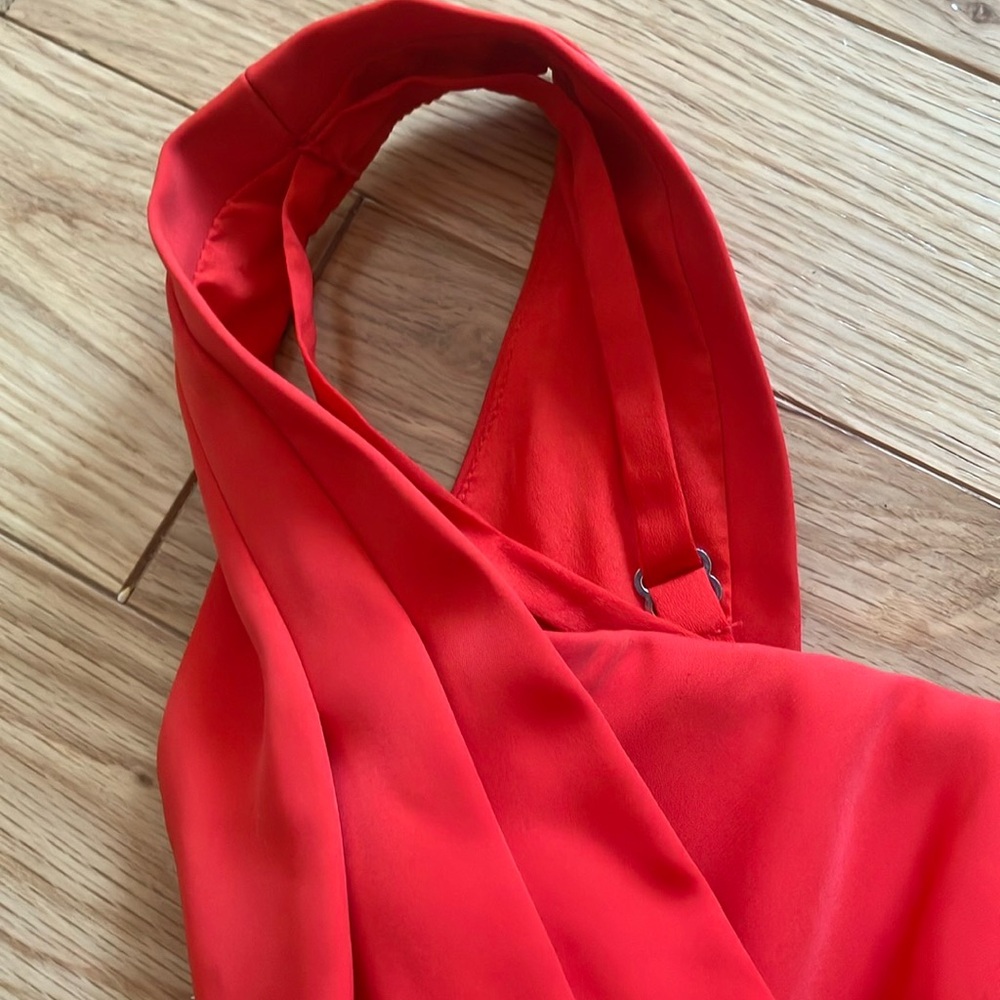 BCBGMaxAzria Vibrant Red one shoulder formal Dress - Picture 8 of 10